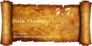 Halm Tivadar névjegykártya
