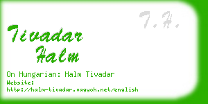 tivadar halm business card